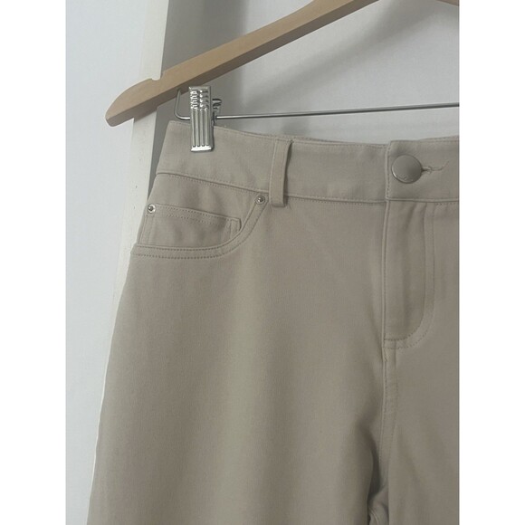 INC Womens Pants Tapered Leg 5 Pocket Knit US 6 Off White Mid Rise Flat Front EC - Picture 4 of 14